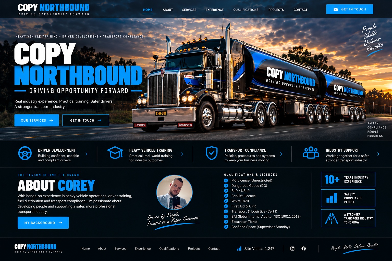 Copy Northbound — Kenworth B-double tanker at sunset, heavy vehicle training, driver development and transport compliance